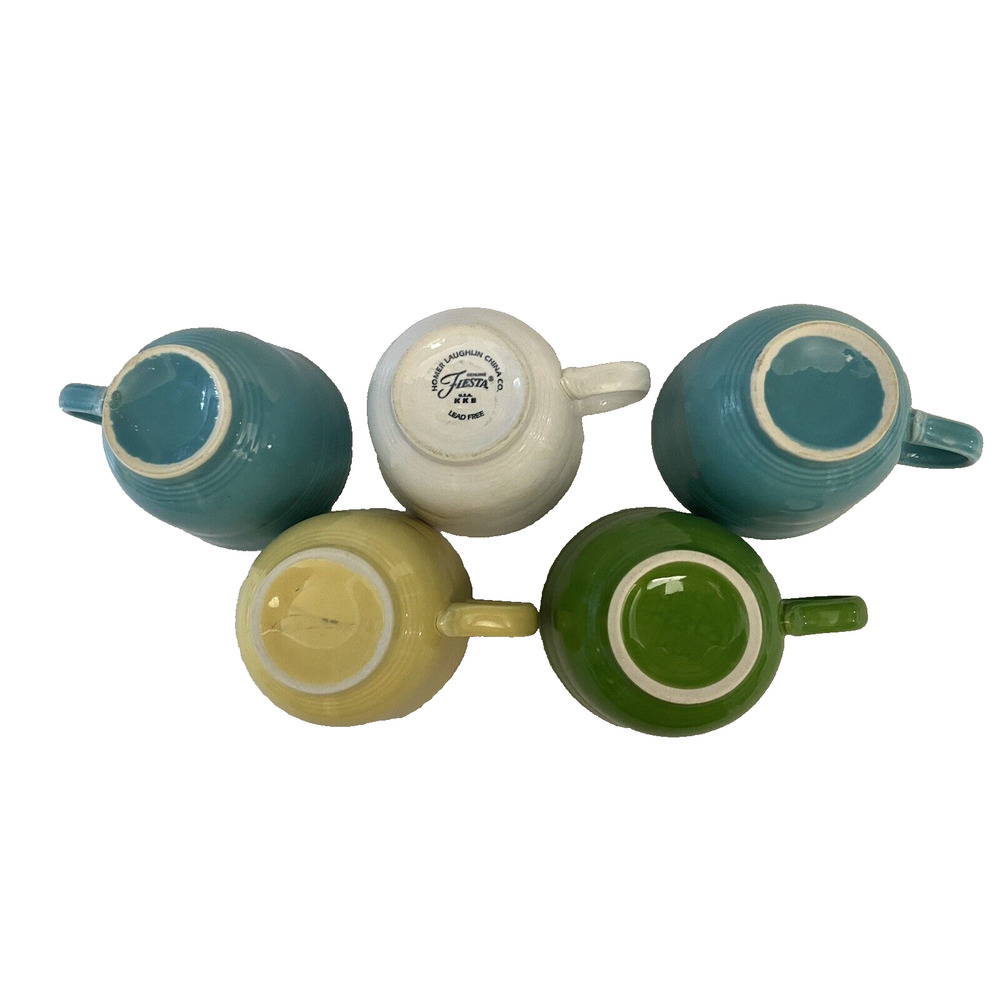 Fiestaware Coffee Cups Set of 5-Various Colors-Homer Laughlin - Picture 2 of 2